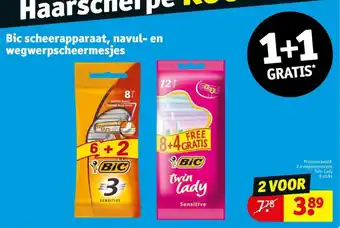 Kruidvat Bic scheerapparaat, navul- en wegwerpscheermesjes aanbieding