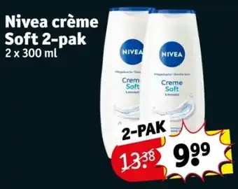 Kruidvat Nivea crème Soft 2 x 300mL aanbieding