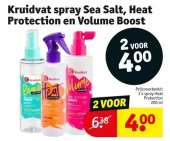 Kruidvat spray Sea Salt, Heat Protection en Volume Boost aanbieding