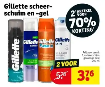 Kruidvat Gillette scheerschuim en gel aanbieding