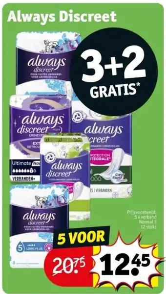 Kruidvat Always Discreet aanbieding