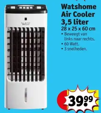 Kruidvat Watshome Air Cooler 3,5 liter 28 x 25 x 60cm aanbieding