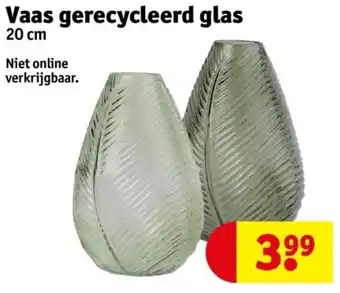 Kruidvat Vaas gerecycleerd glas 20 cm aanbieding