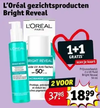 Kruidvat L'Oréal gezichtsproducten Bright Reveal aanbieding