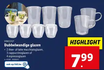 Lidl Dubbelwandige glazen aanbieding