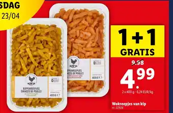 Lidl Wokreepjes van kip aanbieding