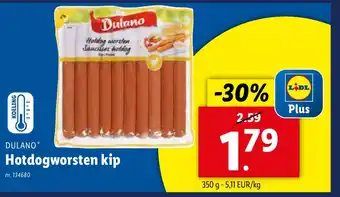 Lidl Hotdogworsten kip aanbieding