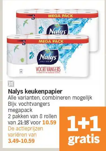 Albert Heijn Nalys keukenpapier aanbieding