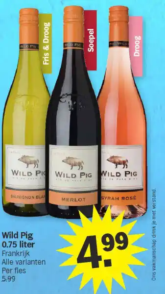 Albert Heijn Wild Pig 0.75 liter aanbieding