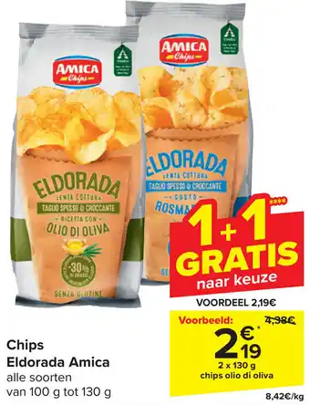 Carrefour Chips Eldorada Amica 2 x 130g aanbieding