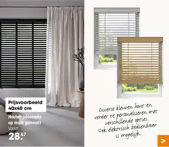 Kwantum Houten jaloezieën op maat gemaakt 40x40 cm aanbieding