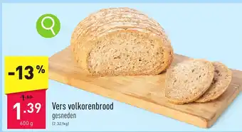 ALDI Vers volkorenbrood aanbieding