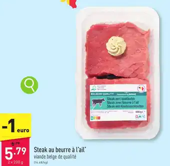 ALDI Steak au beurre à l'ail” 2 x 200g aanbieding