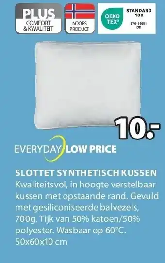 Jysk SLOTTET SYNTHETISCH KUSSEN aanbieding