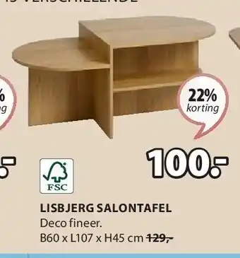 Jysk LISBJERG SALONTAFEL aanbieding