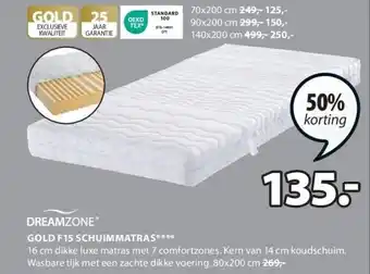 Jysk GOLD F15 SCHUIMMATRAS aanbieding