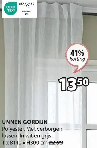 Jysk UNNEN GORDIJN aanbieding