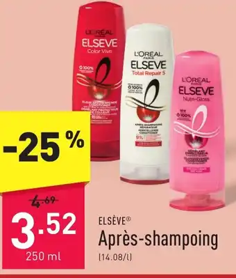 ALDI ELSÈVE Après-shampoing 250ml aanbieding