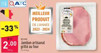 ALDI Délifin Jambon artisanal grillé au four 150g aanbieding