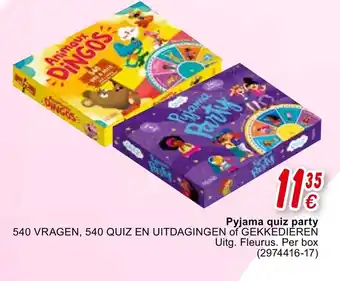 Cora Pyjama quiz party aanbieding