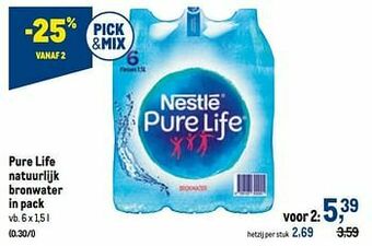 Makro Pure life natuurlijk bronwater aanbieding