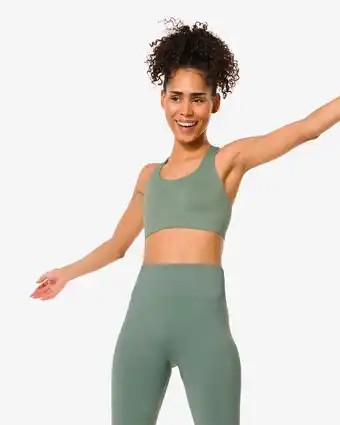 HEMA HEMA Naadloze Sporttop Medium Support Groen (groen) aanbieding