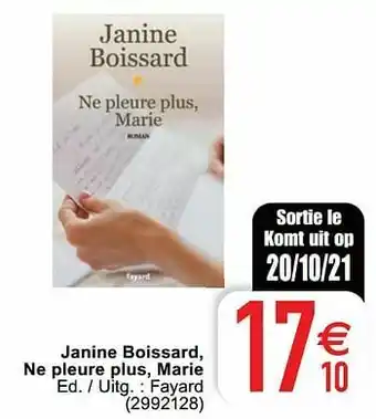 Cora Janine boissard ne pleure plus marie aanbieding