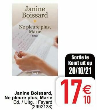 Cora Janine boissard, ne pleure plus, marie aanbieding