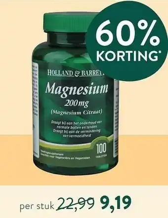 Holland & Barrett Magnesium 200 mg aanbieding