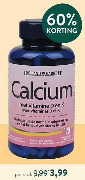 Holland & Barrett Calcium aanbieding