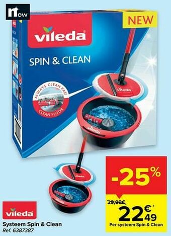 Carrefour Systeem spin + clean aanbieding