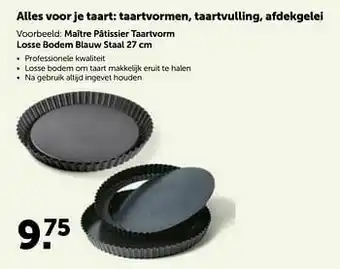Maître pâtissier taartvorm losse bodem blauw staal