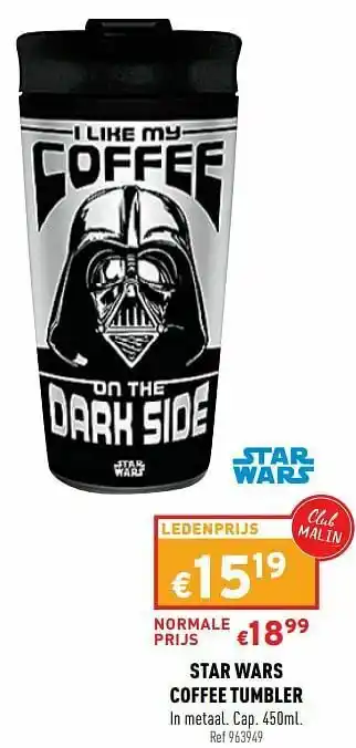 Trafic Star wars coffee tumbler aanbieding