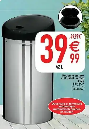 Cora Poubelle en inox vuilnisbak in rvs five sensor aanbieding