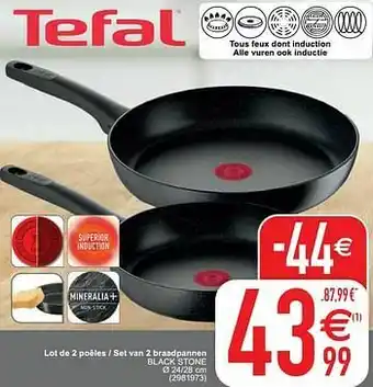 Cora Lot de 2 poêles - set van 2 braadpannen black stone aanbieding