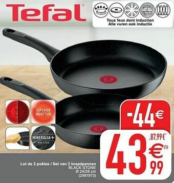 Cora Lot de 2 poêles - set van 2 braadpannen black stone aanbieding