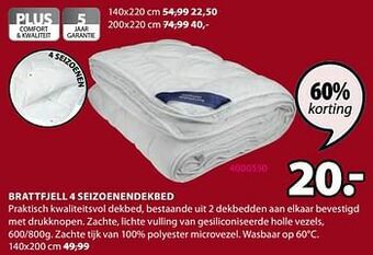 Jysk Brattfjell 4 seizoenendekbed aanbieding