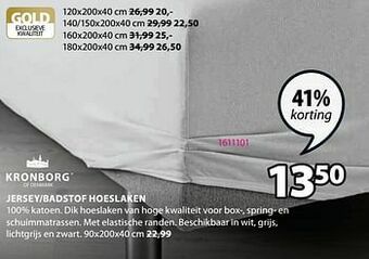 Jysk Jersey-badstof hoeslaken aanbieding