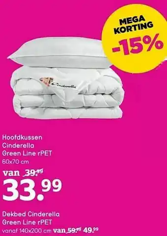Hoofdkussen cinderella green line rpet