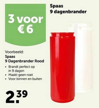 AVEVE Spaas 9 dagenbrander rood aanbieding