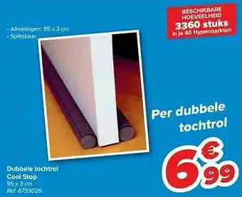 Dubbele tochtrol cool stop
