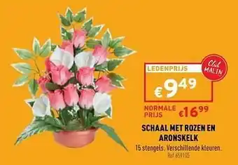 Trafic Schaal met rozen en aronskelk aanbieding
