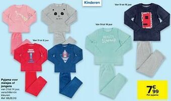 Carrefour Pyjama voor meisjes of jongens aanbieding