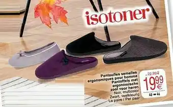 Cora Pantoufles semelles ergonomiques pour homme pantoffels met ergonomische zool voor heren aanbieding