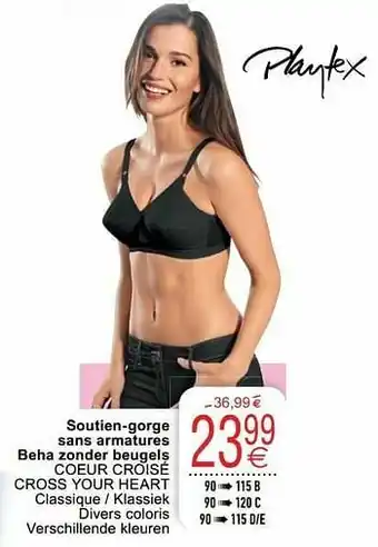 Cora Soutien-gorge sans armatures beha zonder beugels coeur croisé cross your heart aanbieding