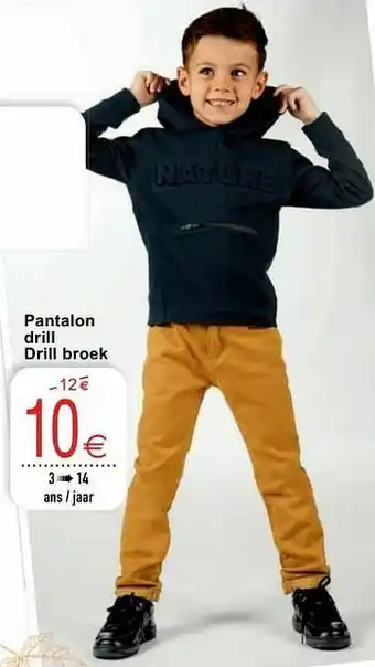 Pantalon drill drill broek