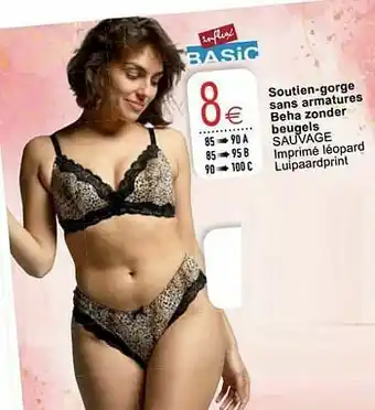 Cora Soutien-gorge sans armatures beha zonder beugels sauvage aanbieding