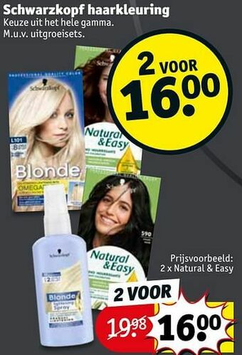 Kruidvat Schwarzkopf haarkleuring natural + easy aanbieding