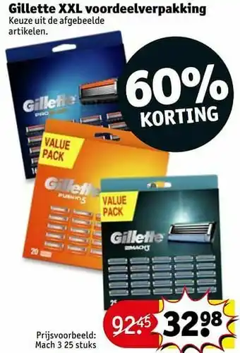 Kruidvat Gillette xxl voordeelverpakking mach 3 aanbieding