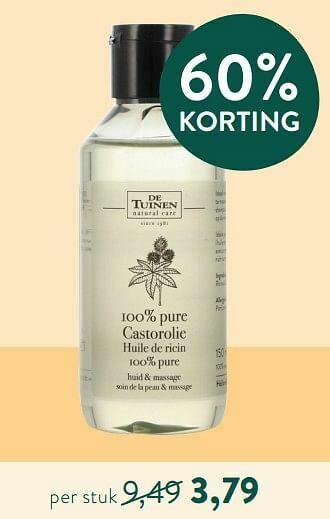Holland & Barrett 100% pure castorolie aanbieding